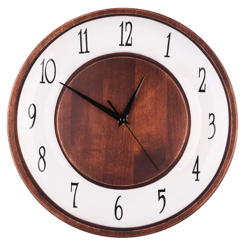 Часы керамические, деревянные, с арабскими цифрами "Tadorna Furniture"