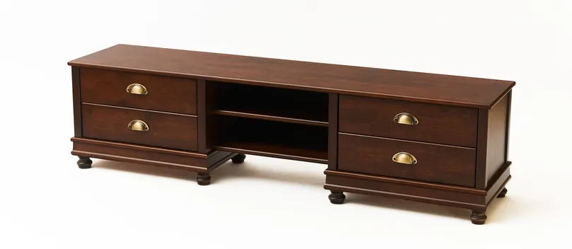 Тумба ТВ (цвет "Орех") 4 выдвижных ящика "Tadorna Furniture"